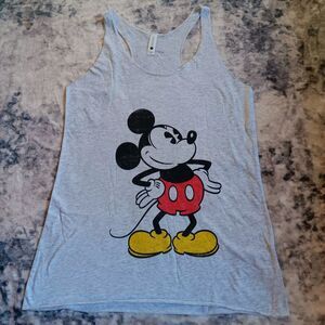 Women's Disney Classic Mickey Racerback Light Gray Tank Sz M (2 for 1 DEAL)
